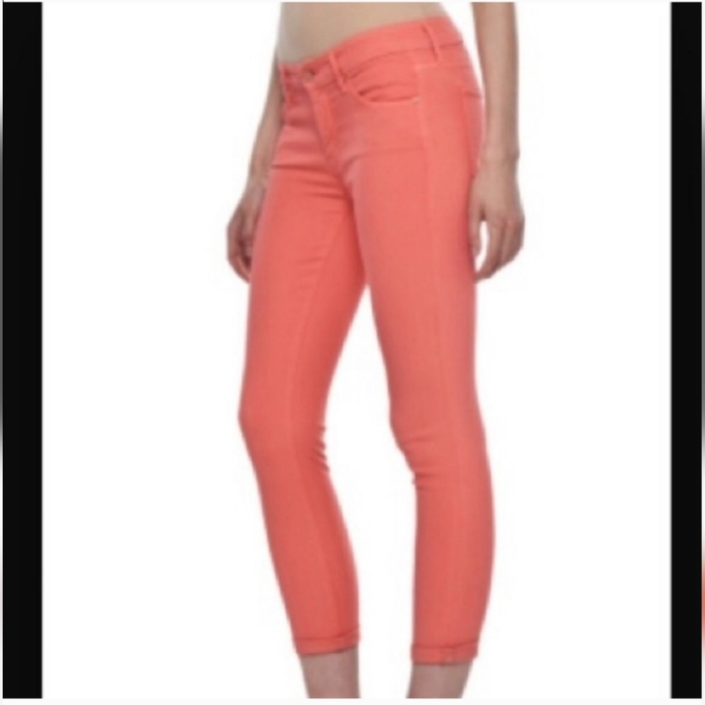 Mother The Looker Crop Pop! Brink Pink Coral Jeans Summer Coastal Jeans Size 26